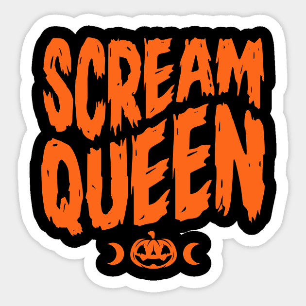 Scream Queen - Pumpkin Orange - Halloween - Graphic Sticker by Nemons